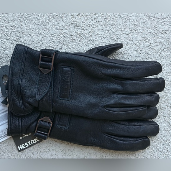 Hestra Black Rättvik Elk Leather Gloves 3176HK-10 Men's New With Tags 9 - Picture 6 of 12